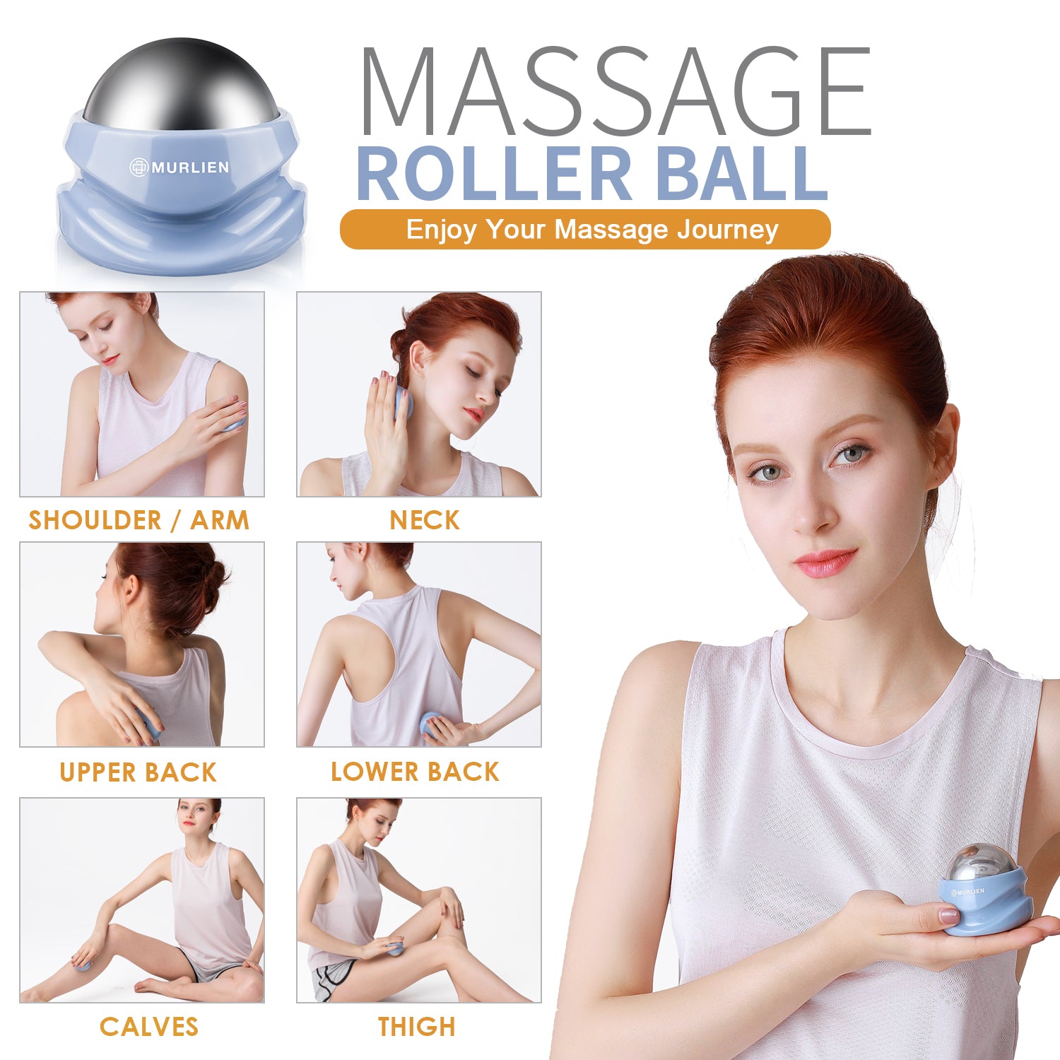 Neck Roller Massager For Pain Relief & Muscle Tension, Handheld